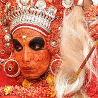 Theyyam, religious rituals, Malabar area, India Thai Paradevatha closeup 200x200