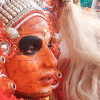 Theyyam, religious rituals, Malabar area, Kerala, India Thai Paradevatha closeup 200x200