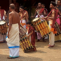 Theyyam, religious rituals, Malabar area, Kerala, India drummers 200 x 200