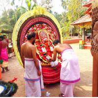 Theyyam, religious rituals, Malabar area, Kerala Thai Paradevatha full closeup 200x200